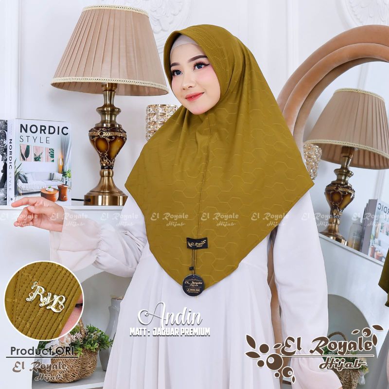 TERLARIS Jilbab Andin Ori El Royale Hijab Khimar Instan L
