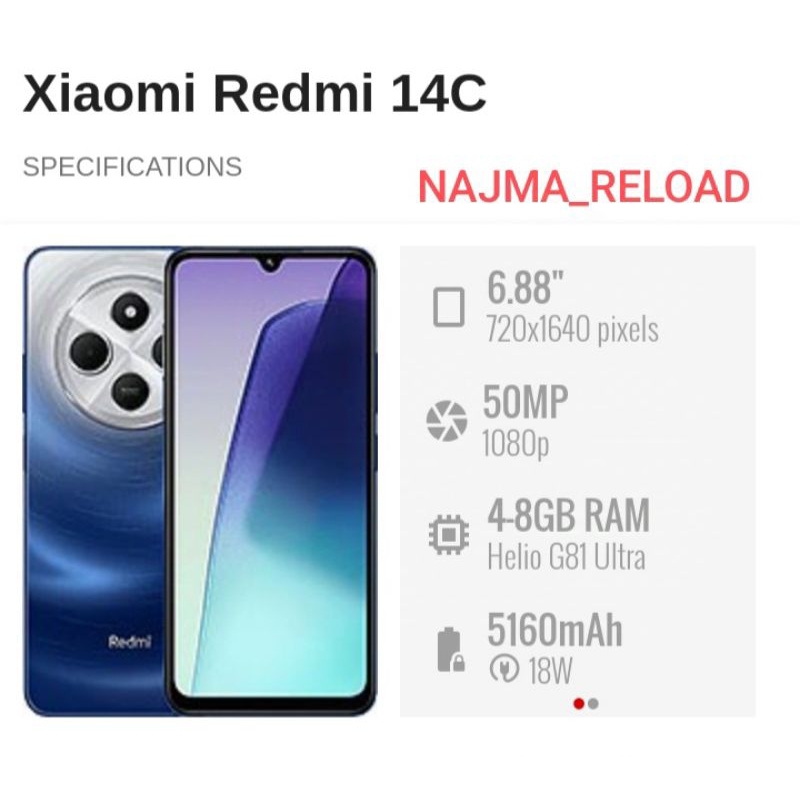 XIAOMI REDMI 14C. RAM 6/128. RAM 8/256. - BARU SEGEL GARANSI RESMI
