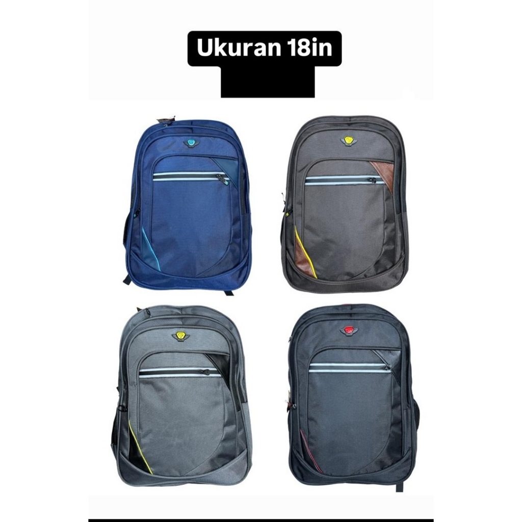 Tas Ransel Pola Garzzel hitam size 18 inch