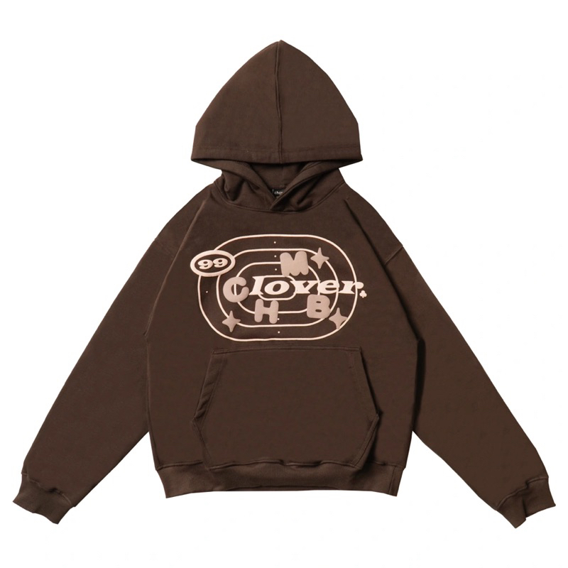 Boxy Hoodie Chambre de 99 Clover - Chocolate Size M