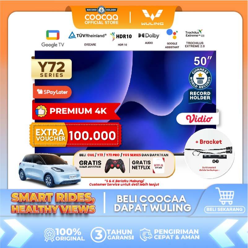 [+ BRACKET] [Google TV] COOCAA 50 inch Smart TV  - 4K - UHD - Netflix/Youtube - Google Assistant - D