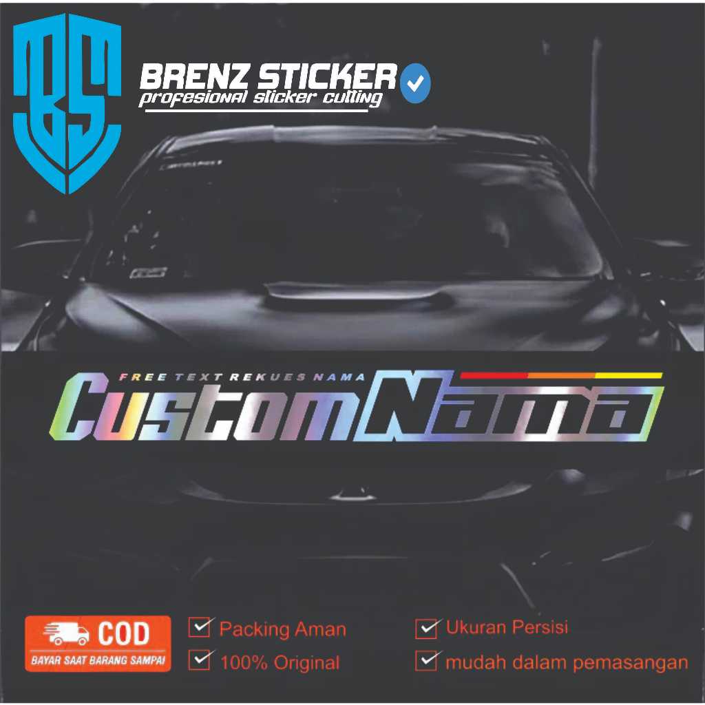 custom nama stiker kaca depan mobil m2 sticker avansa agya jazz granmax l300 new carry canter