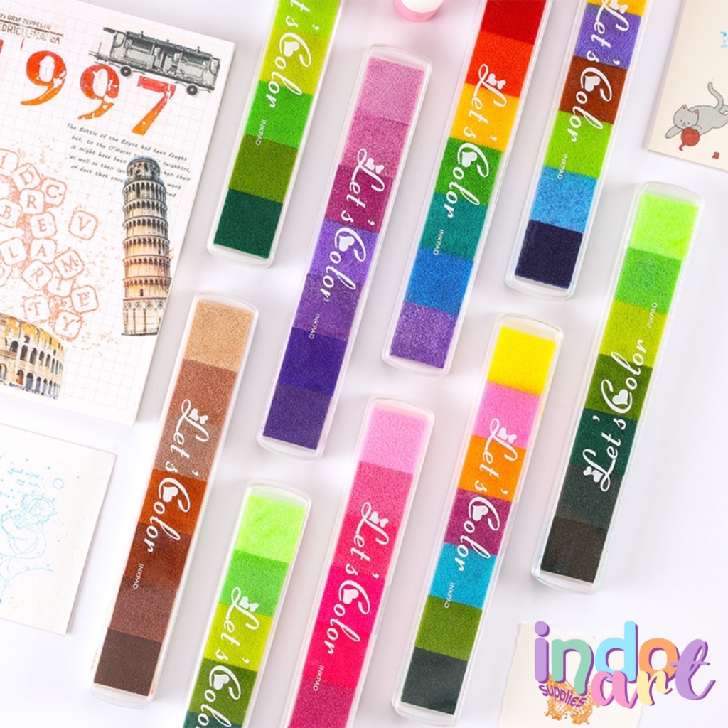 

(IAS) 7 Warna Stamp Pad Seal Ink Pad Tinta Finger Craft DIY Warna Gradiasi Let’s Color