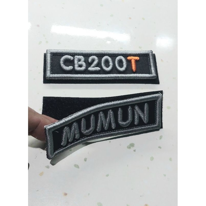 bordir timbul 3D custom plus velcro, bordir Komputer