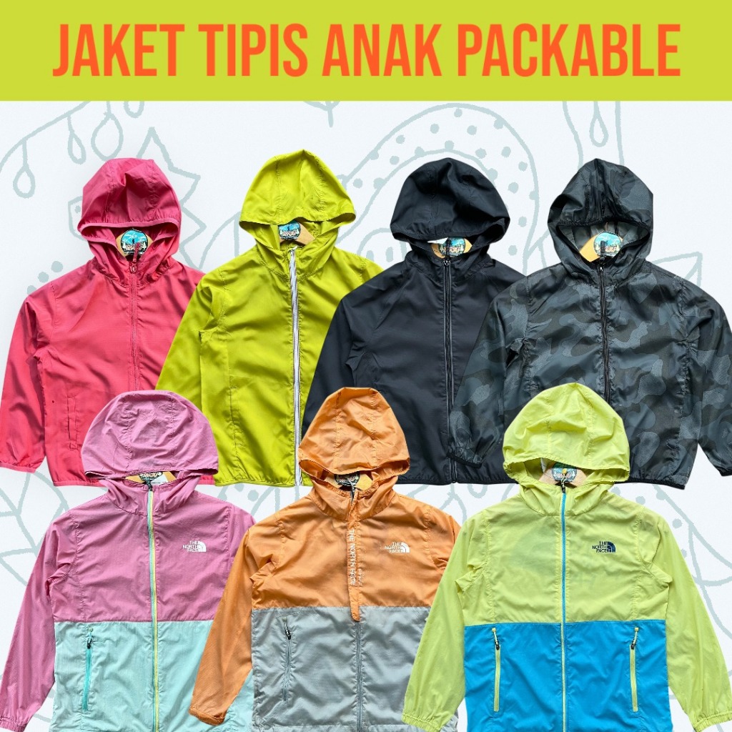 PART 3 JAKET PARASUT OLAHRAGA ANAK PACKABLE/JAKET RUNNING PARASUT ANAK PACKABLE/JAKET TIPIS PARASUT 