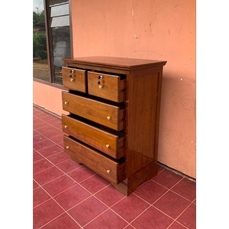 Nakas/loker classic laci 5 kayu jati