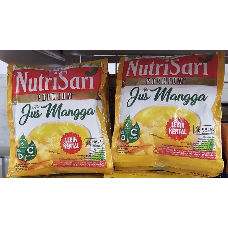 

Nutrisari Premium Jus Mangga 150g Renceng (isi 10 sachet × 15g)