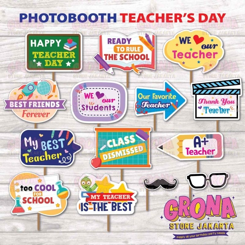 ACC Photobooth Teacher Day / Aksesoris Foto Hari Guru/ Photo Props Hari guru