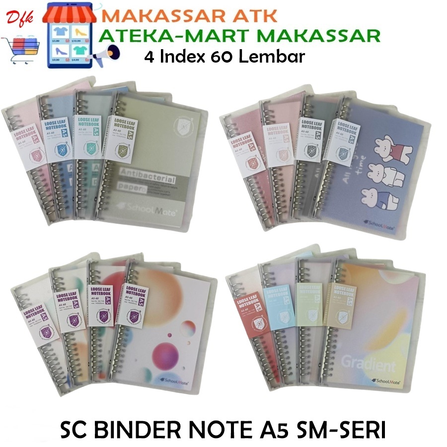 

[1PCS] SCHOOLMATE BINDER NOTE A5 SM-7103-A5 60LEMBAR SM-7104 SM-7105 SM-7106