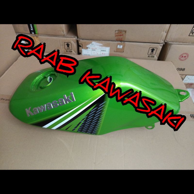 tangki bensin hijau metalik stiker 2013 ninja 150 r original kawasaki
