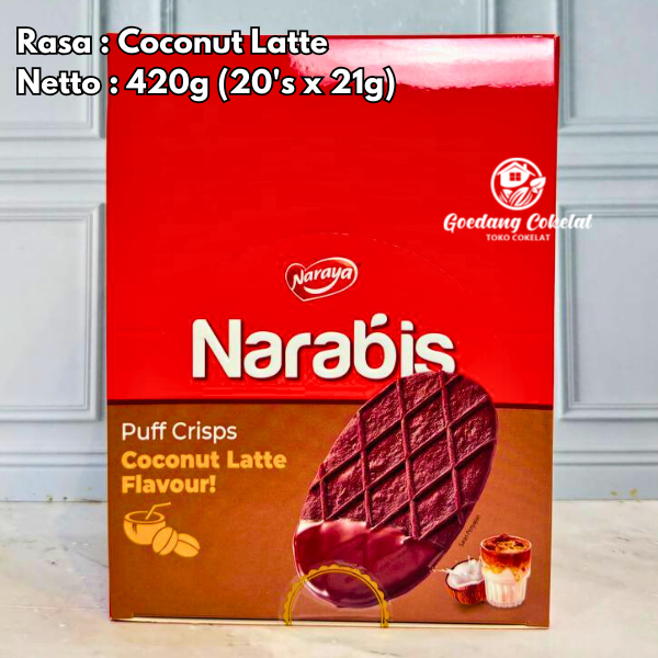 

RB NARAYA NARABIS PUFF CRISPS Biskuit Cookies Puff Rasa Butter Coconut Latte Dark Chocolate 420g