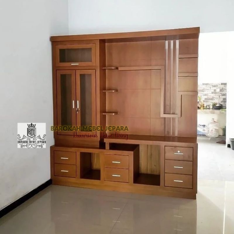 Partisi Jati grade A1 berkualitas / meja tv jati / backdrop TV