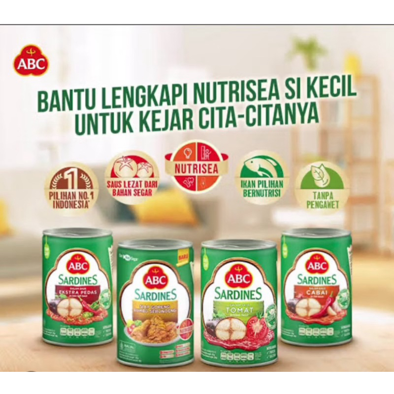 

1 Dus Sarden ABC Saus Cabai ukuran 155gr 60 kaleng dan 425gr 24kaleng