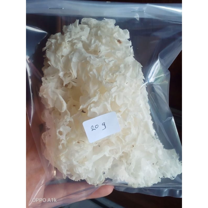 

20 gram jamur salju/white fugus/jamur es super/snow white fugus/jamur putih kering/yin er