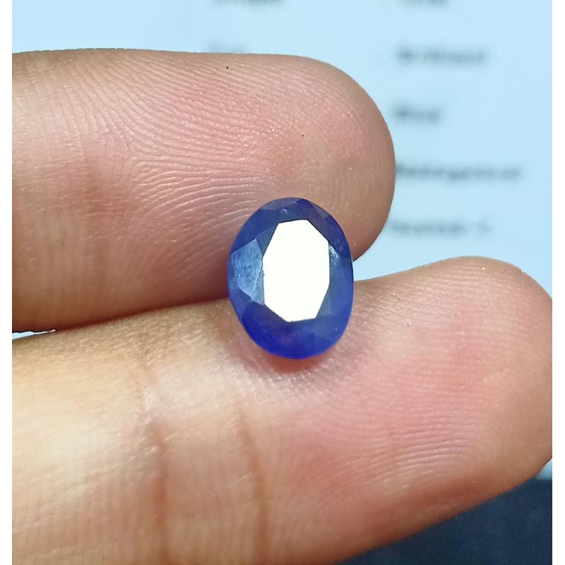 BATU PERMATA BLUE SAFIR (CORUNDUM) ASLI NATURAL BERSERTIFIKAT