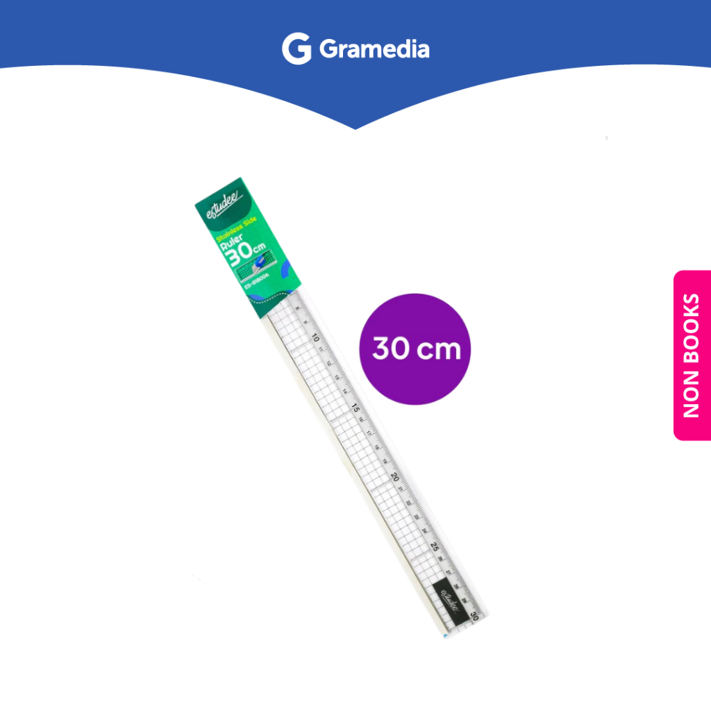 

Gramedia Depok - Estudee Penggaris Stainless Ukuran 30 cm ES-R18006