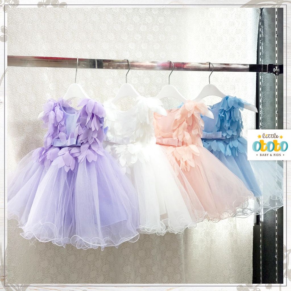 Dress Premium FLORA - 6 bulan 3 2 1 Tahun Gaun Bayi ulang tahun Baju Pesta Aqiqah Baptis Anak Peremp