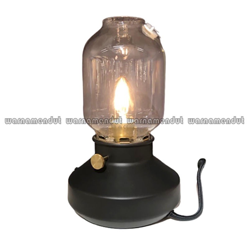 Lampu meja dekorasi retro antik kaca tinggi 25cm EYO IK3894 TARN