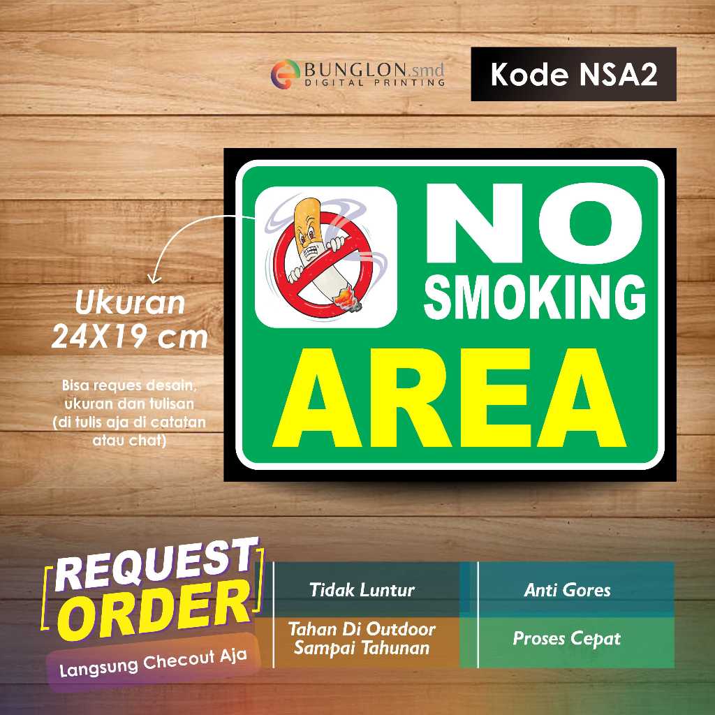 

STIKER NO SMOKING AREA + LAMINASI KODE NSA2 HIJAU