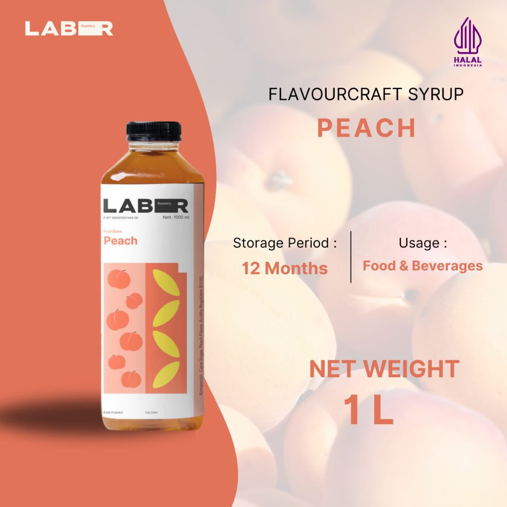 

LABR Peach Syrup (Sirup Peach) 1L