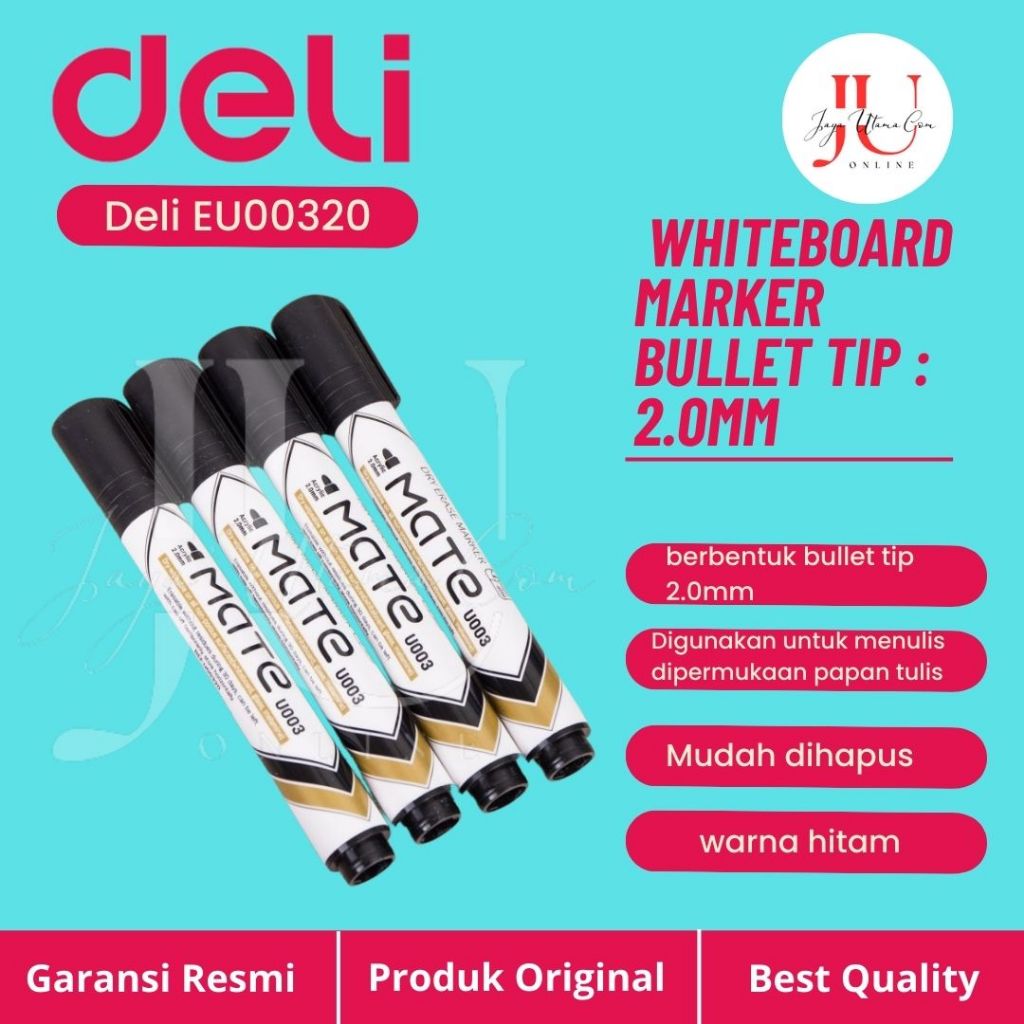 

DELI Spidol Papan Tulis Putih 2.0mm Dry Eraser EU00320 / DELI Whiteboard Marker Bullet Tip 2.0 Mm