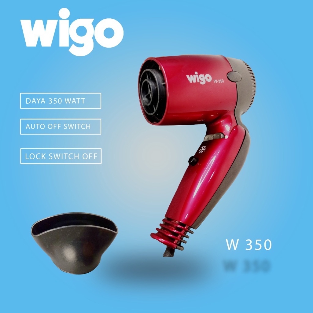 Wigo W350 Hair Dryer Mini Hair Dryer Pengering Rambut Wigo