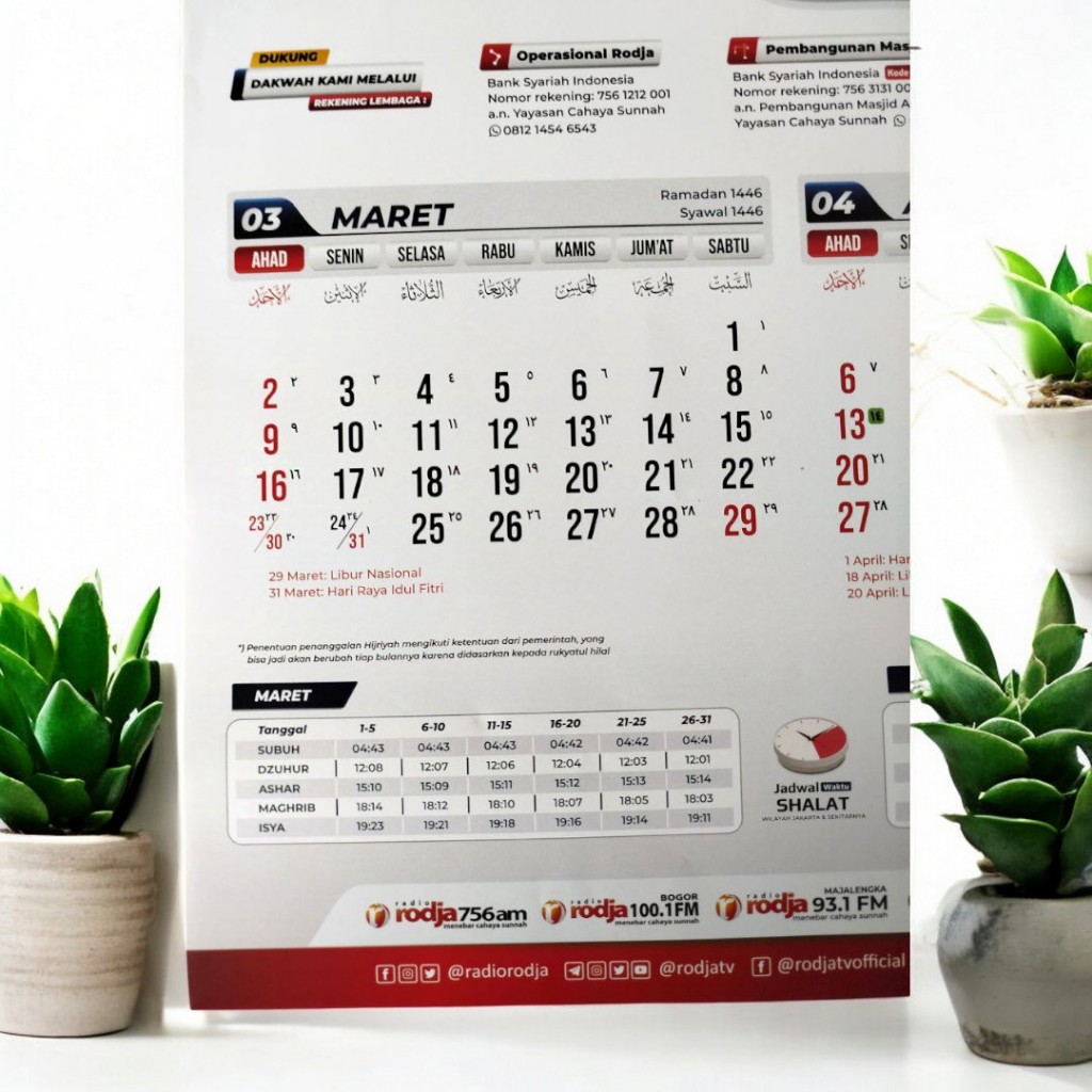 

KALENDER MASEHI RADIO RODJA 2025 | ALMENAK MASEHI 2025 DINDING