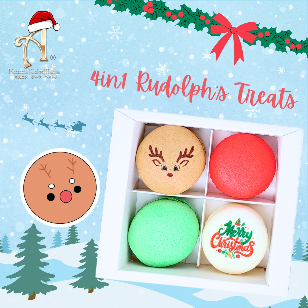 

Annabella Patisserie Ho ho ho! | Merry Christmas | 4pcs Rudolph in gift box FREE HANGTAG