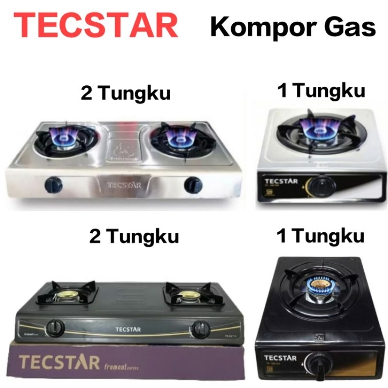 Kompor Gas Tecstar Satu Tungku Dan Dua Tungku Api Biru