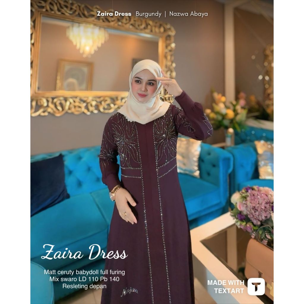 Zaira DRESS GAMIS MULIMAH WANITA TERBARU (LABEL MADANI)