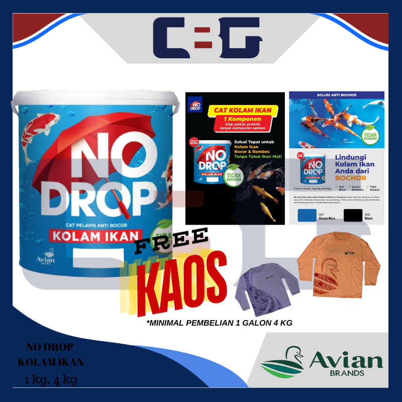 CAT ANTI BOCOR KOLAM IKAN NO DROP KOLAM IKAN 4 KG