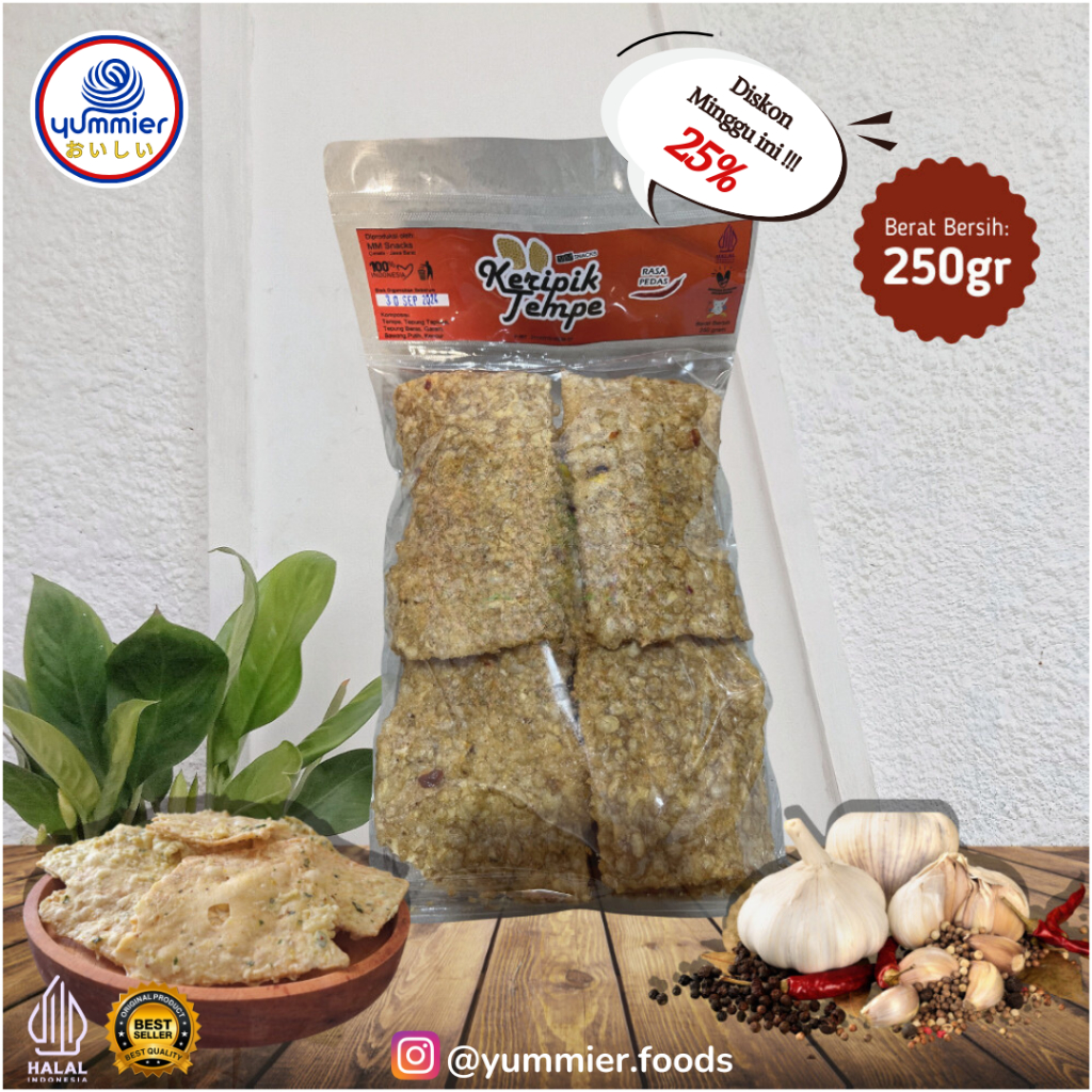 

Keripik Tempe Rasa Pedas 250 Gram Makanan Oleh-oleh Bandung Kriuk Renyah Pedas