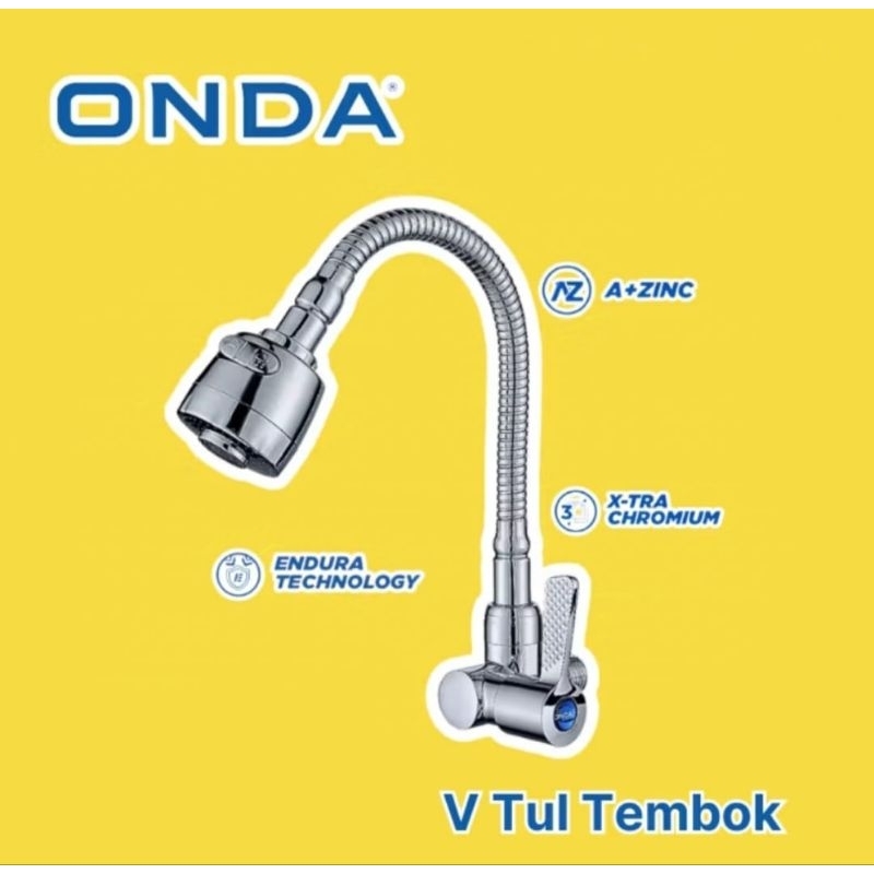KRAN AIR ONDA  FLEKSIBEL / KRAN CUCI PIRING / KRAN TEMBOK / LEHER PANJANG  DRAT 1/2 INCH KRAN ANGSA 