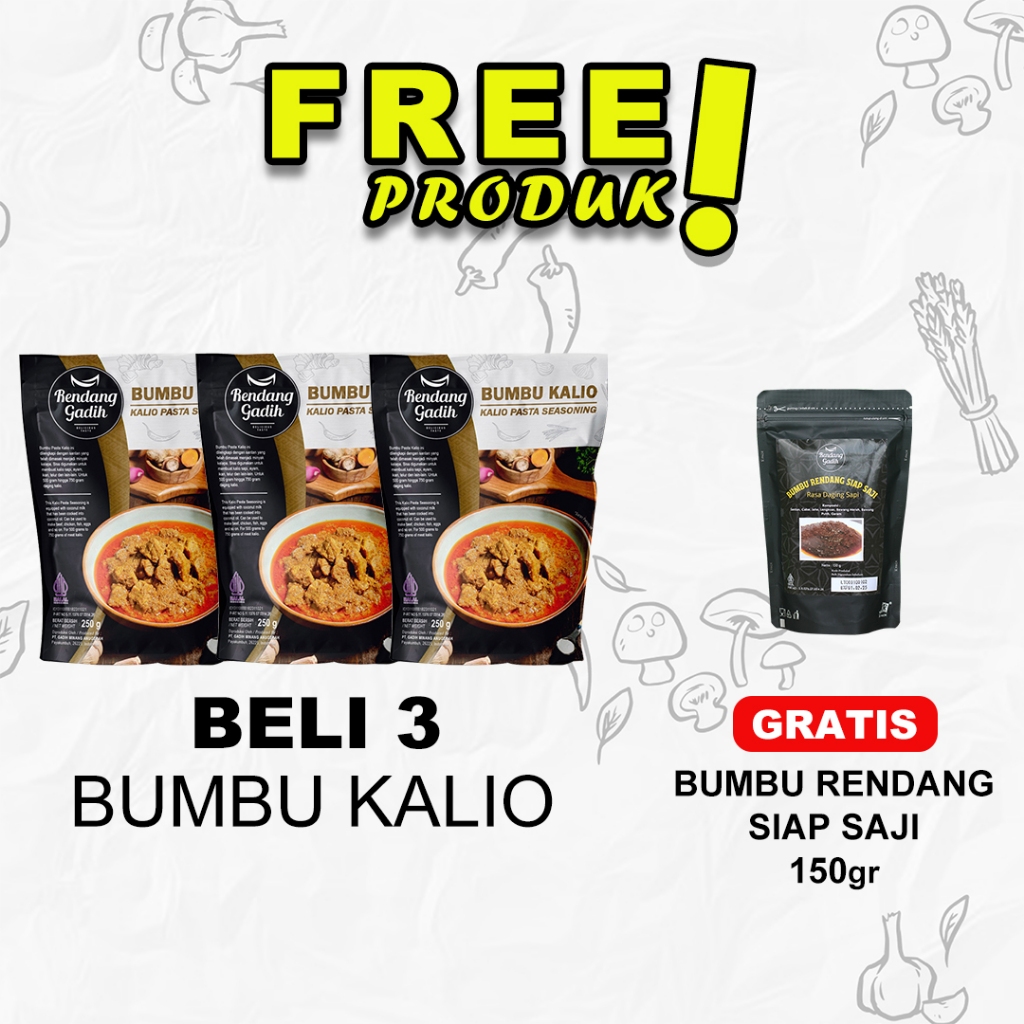 

Rendang Gadih - Paket 3 pcs Bumbu Kalio Instan @ 250 g