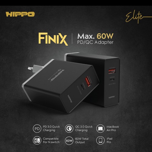 Adaptor Charger HIPPO FINIX Support Fast Charging