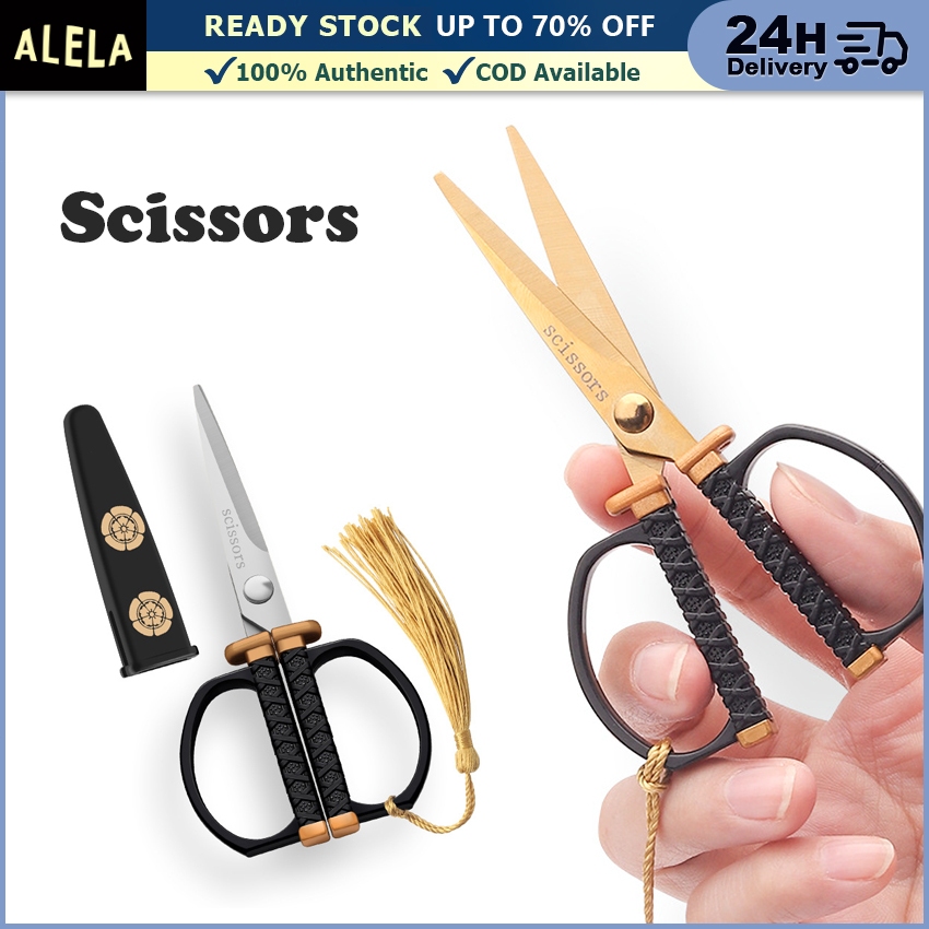 

Gunting Mini Portable Emas Pemotong Kertas Kain Jahit Dengan Tutup Serbaguna Safety Scissors Unik