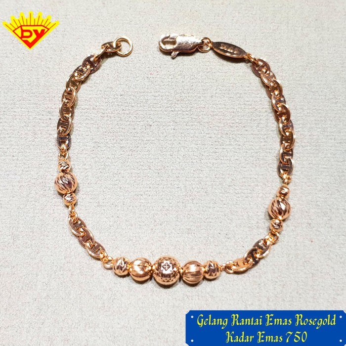 Gelang Rantai Emas Rosegold Kadar Emas 750