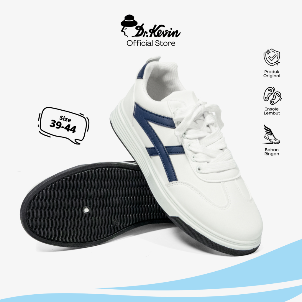Dr. Kevin Sepatu Sneakers Kasual Pria Kets Kulit 881-006