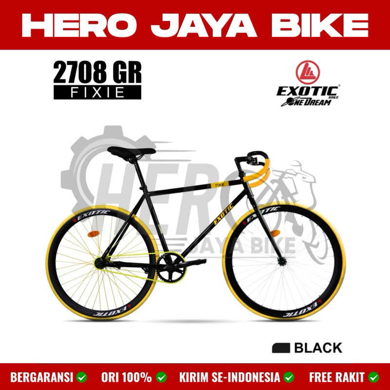 Sepeda FIXIE EXOTIC 2708 GR 700 C Rem Torpedo Steel Desain Terbaru FIXED GEAR FIXIE