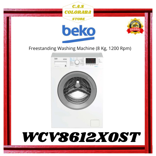 MESIN CUCI BEKO WCV8612X0ST MESIN CUCI FRONT LOADING 8 KG WCV8612 MESIN CUCI BEKO 1 TABUNG 8 KG