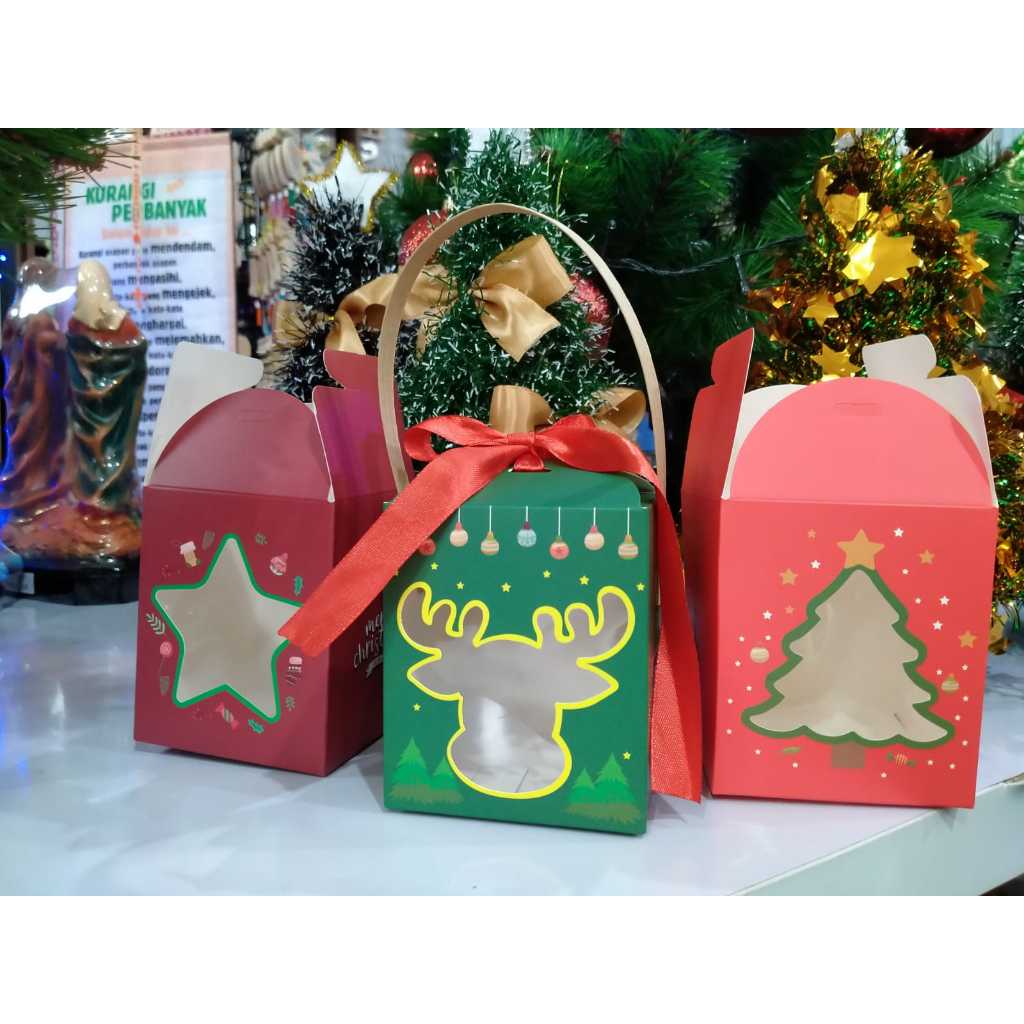 

DUSSmall Christmas Box Kotak Natal Kecil Goodie Bag Permen Kue Roti Snack