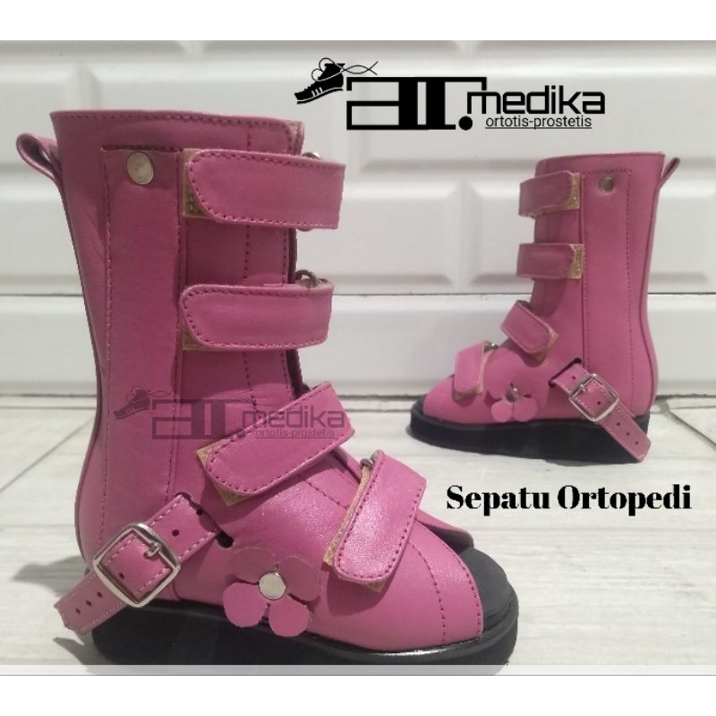 Sepatu Ortopedi Tinggi Boot Koreksi Jinjit / Flatfoot / Bengkok