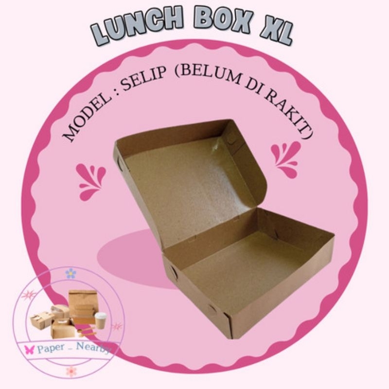 Lunch Box size XL/Box katering/Kotak Nasi Katering Coklat/ Dus kue Coklat/ Box Nasi Coklat/Box Dus N