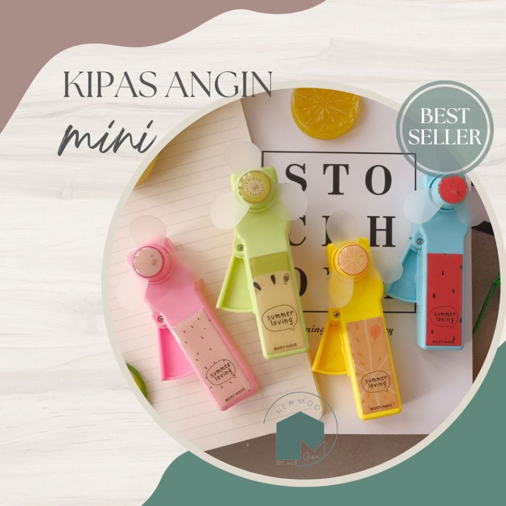 

Kipas angin tangan genggam handy souvenir mainan strawberry fruit mini fan manual semangka nanas