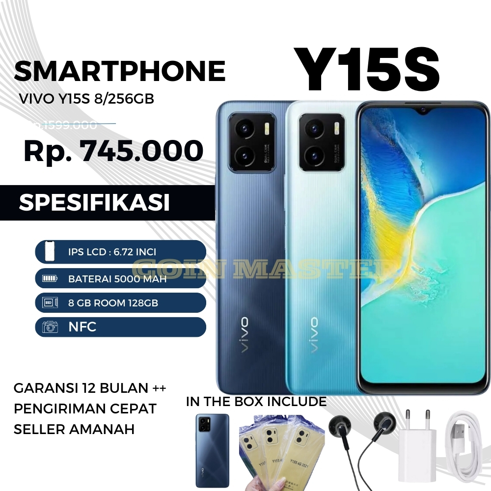 [NEW] HP VIVO Y15S RAM 8/256GB LAYAR 6.51" GARANSI 12 BULAN