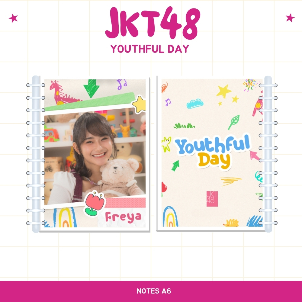 

A6 NOTES JKT48 YOUTHFUL DAY (ISI 40 HVS + COVER LAMINASI 2 SISI) WOTA BUKU NOTE NOTEBOOK JPOP IDOL UNOFFICIAL ADEL ALYA AMANDA ANINDYA ASHEL CALLIE CATHY CHELSEA CHIKA CHIRSTY CYNTHIA DAISY DANELLA ELIN ELLA FENI FIONY FLORA FREYA GENDIS READY STOCK !