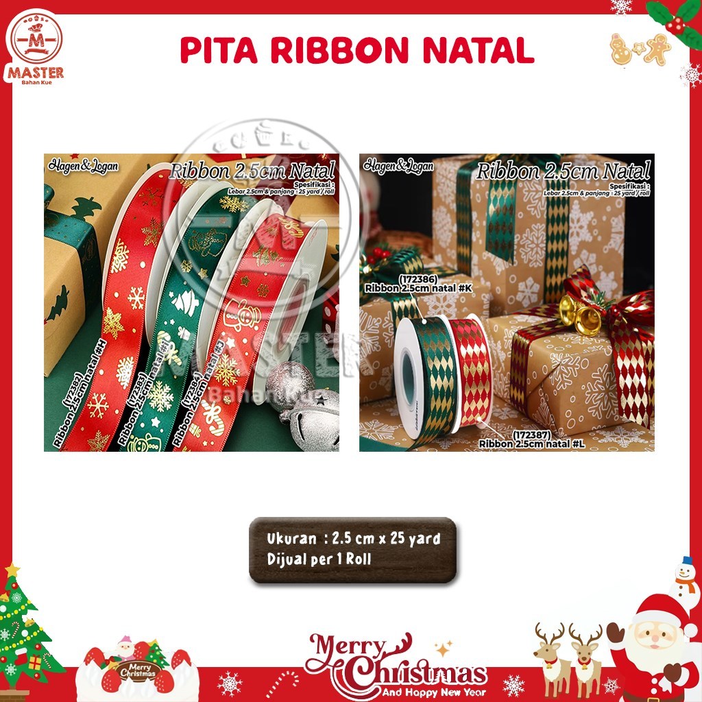 

Pita Kain Natal Santa Ribbon [1 Roll]