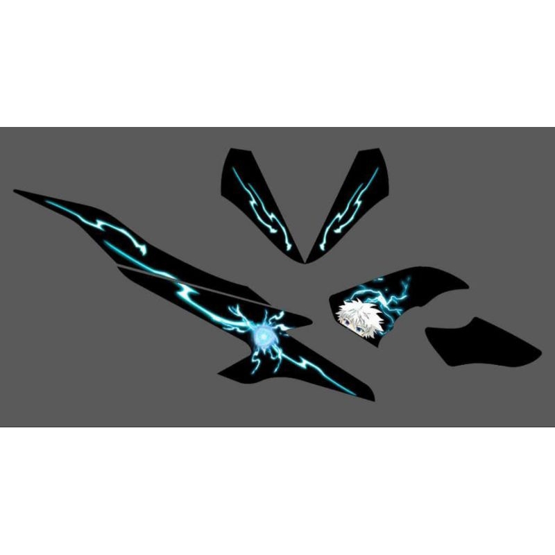 STRIPING STICKER TRANSPARAN AEROX OLD 155 MOTIF CUSTOM ANIME