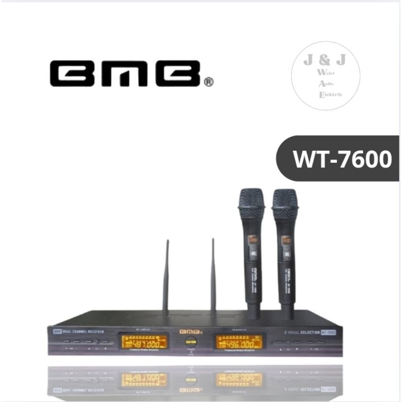MICROPHONE WIRELESS BMB WT-7600 MIC WIRELESS 2 HANDHELD BMB