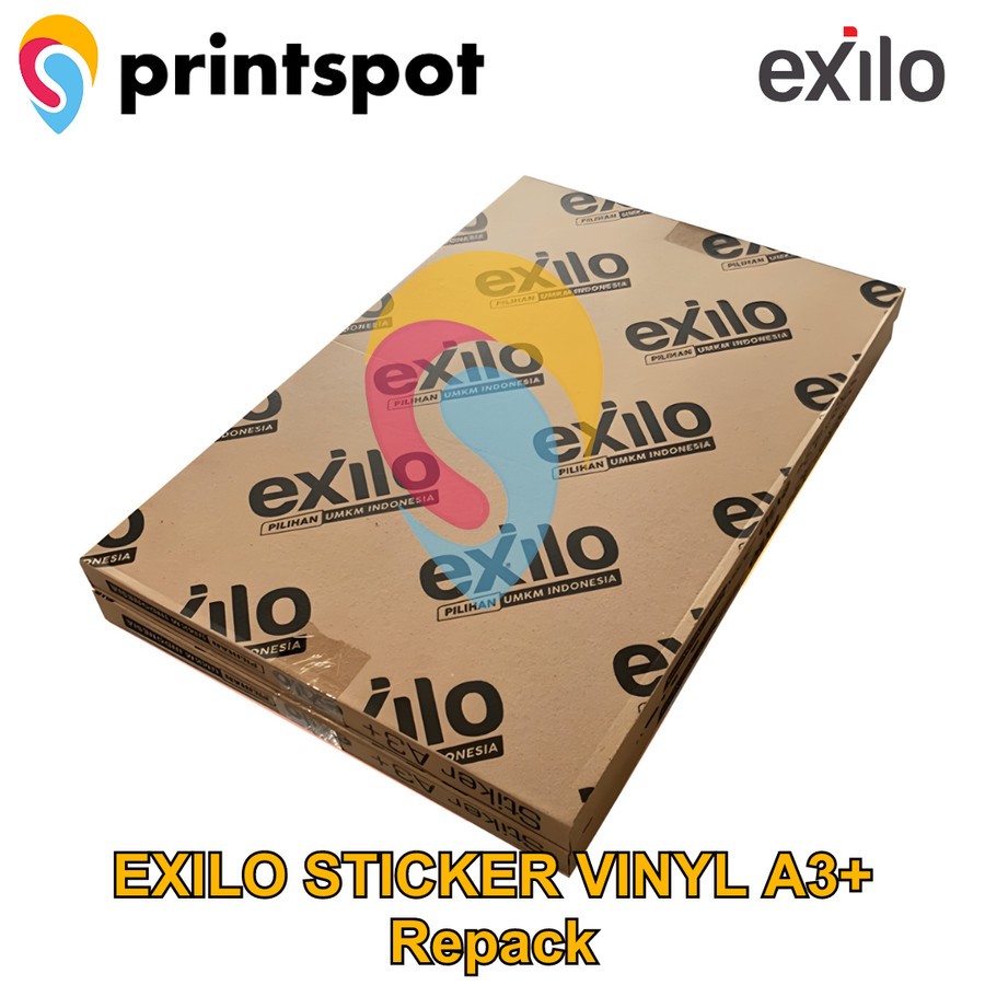 

Exilo Sticker Vinyl Digital Print Laser Toner A3+ Gloss/Matte/Transparant Repack isi 25 Lembar Stiker Label Kemasan UMKM Anti Air Tidak mudah Sobek